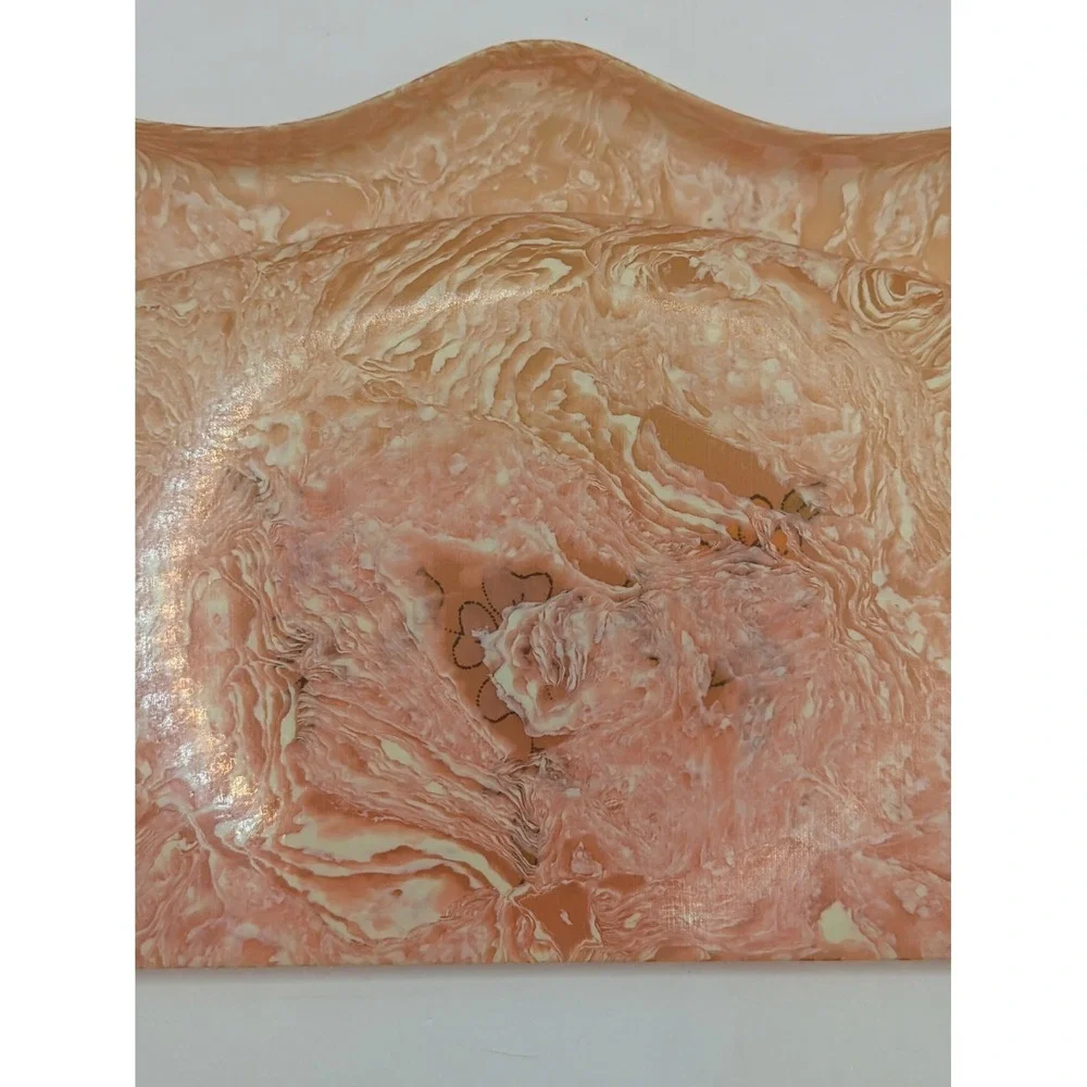 Vintage Celluloid Table Crumb Catcher Silent Butler‎ Pink Marble